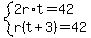 system%282r%2At=42%2Cr%28t%2B3%29=42%29