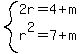 system%282r=4%2Bm%2Cr%5E2=7%2Bm%29
