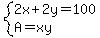 system%282x%2B2y=100%2C+A=xy%29