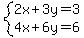 system%282x%2B3y=3%2C4x%2B6y=6%29