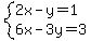 system%282x-y=1%2C6x-3y=3%29