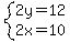 system%282y=12%2C2x=10%29