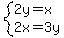 system%282y=x%2C2x=3y%29