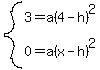 system%283=a%284-h%29%5E2%2C0=a%28x-h%29%5E2%29