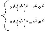system%283%5Ey%2A%282%5E6%29%5Eu=2%5E2%2A3%5E2%2C5%5Ey%2A%282%5E9%29%5Eu=2%5E3%2A5%5E2%29