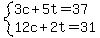 system%283c%2B5t=37%2C12c%2B2t=31%29