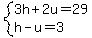 system%283h%2B2u=29%2Ch-u=3%29