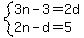 system%283n-3=2d%2C2n-d=5%29
