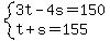 system%283t-4s=150%2Ct%2Bs=155%29