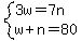 system%283w=7n%2Cw%2Bn=80%29