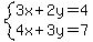 system%283x%2B2y=4%2C4x%2B3y=7%29