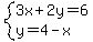 system%283x%2B2y=6%2Cy=4-x%29