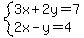 system%283x%2B2y=7%2C2x-y=4%29