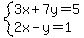 system%283x%2B7y=5%2C2x-y=1%29