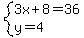 system%283x%2B8=36%2Cy=4%29