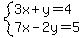 system%283x%2By=4%2C7x-2y=5%29
