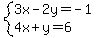 system%283x-2y=-1%2C4x%2By=6%29