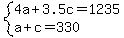 system%284a%2B3.5c=1235%2Ca%2Bc=330%29