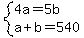 system%284a=5b%2Ca%2Bb=540%29