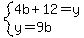 system%284b%2B12=y%2Cy=9b%29