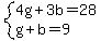 system%284g%2B3b=28%2Cg%2Bb=9%29