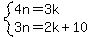 system%284n=3k%2C3n=2k%2B10%29