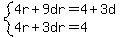 system%284r%2B9dr=4%2B3d%2C4r%2B3dr=4%29