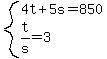system%284t%2B5s=850%2Ct%2Fs=3%29