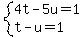 system%284t-5u=1%2Ct-u=1%29