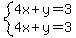 system%284x%2By=3%2C4x%2By=3%29