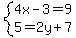 system%284x-3=9%2C5=2y%2B7%29