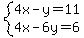 system%284x-y=11%2C4x-6y=6%29