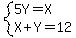 system%285Y=X%2CX%2BY=12%29