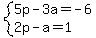 system%285p-3a=-6%2C2p-a=1%29