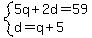 system%285q%2B2d=59%2Cd=q%2B5%29