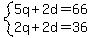 system%285q%2B2d=66%2C2q%2B2d=36%29