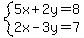 system%285x%2B2y=8%2C2x-3y=7%29