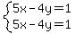 system%285x-4y=1%2C5x-4y=1%29