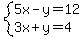 system%285x-y=12%2C3x%2By=4%29