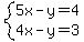 system%285x-y=4%2C4x-y=3%29