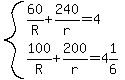 system%2860%2FR%2B240%2Fr=4%2C100%2FR%2B200%2Fr=4%261%2F6%29