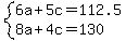 system%286a%2B5c=112.5%2C8a%2B4c=130%29