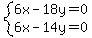 system%286x-18y=0%2C6x-14y=0%29