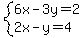 system%286x-3y=2%2C2x-y=4%29