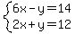system%286x-y=14%2C2x%2By=12%29