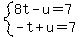 system%288t-u=7%2C-t%2Bu=7%29