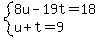 system%288u-19t=18%2Cu%2Bt=9%29