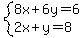 system%288x%2B6y=6%2C2x%2By=8%29
