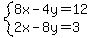 system%288x-4y=12%2C2x-8y=3%29