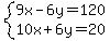 system%289x-6y=120%2C10x%2B6y=20%29